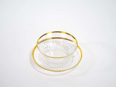 Saint Louis Crystal Gold Trim Tableware Service 8 People
