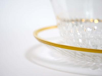 Saint Louis Crystal Gold Trim Tableware Service 8 People