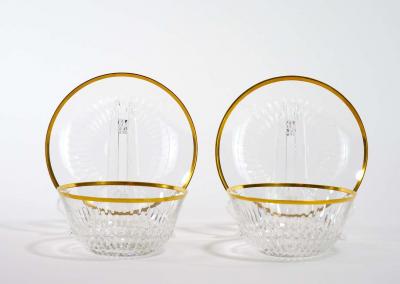 Saint Louis Crystal Gold Trim Tableware Service 8 People