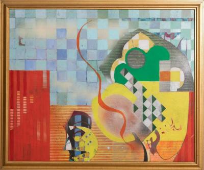 Sallie Whistler Marcucci Abstract Painting Titled Subconscious 