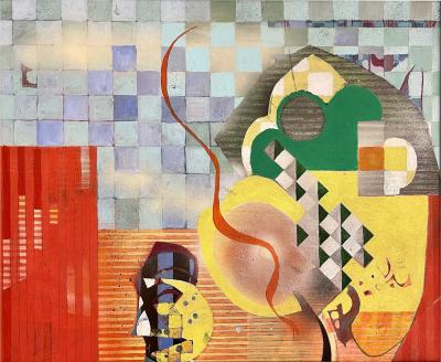Sallie Whistler Marcucci Abstract Painting Titled Subconscious 