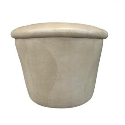 Sally Sirkin Lewis Art Deco J Robert Scott Beige Leather Club Chair