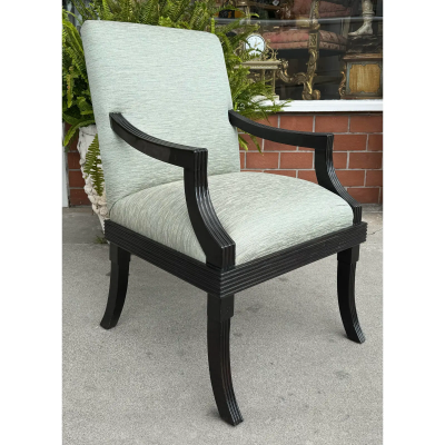 Sally Sirkin Lewis Art Deco J Robert Scott Black Lacquer Arm Chair