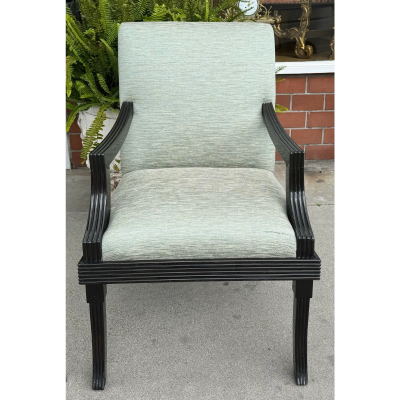 Sally Sirkin Lewis Art Deco J Robert Scott Black Lacquer Arm Chair