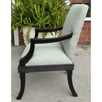 Sally Sirkin Lewis Art Deco J Robert Scott Black Lacquer Arm Chair