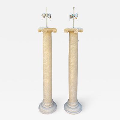 Sally Sirkin Lewis Sally Sirkin Lewis for J Robert Scott Modern Neoclassical Column Floor Lamps