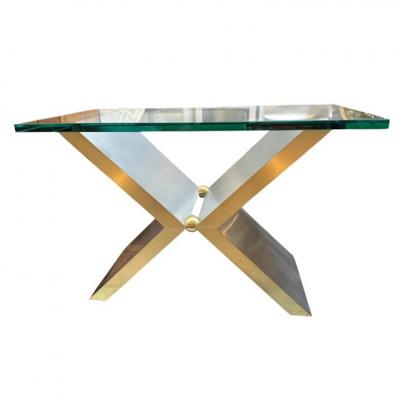Sally Sirkin Lewis Sally Sirkin Lewis for J Robert Scott X Glass Top Cocktail or Side Table