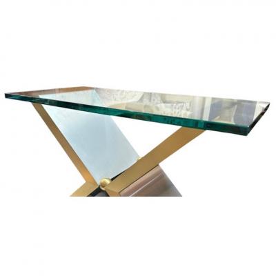 Sally Sirkin Lewis Sally Sirkin Lewis for J Robert Scott X Glass Top Cocktail or Side Table