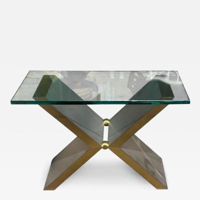 Sally Sirkin Lewis Sally Sirkin Lewis for J Robert Scott X Glass Top Cocktail or Side Table