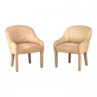 Sally Sirkin for Robert Scott Pair of Leather Arm Chairs 1970