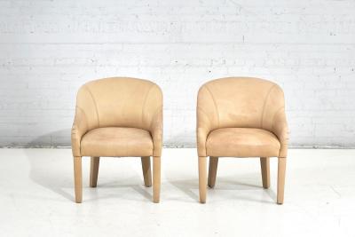 Sally Sirkin for Robert Scott Pair of Leather Arm Chairs 1970
