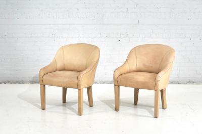 Sally Sirkin for Robert Scott Pair of Leather Arm Chairs 1970