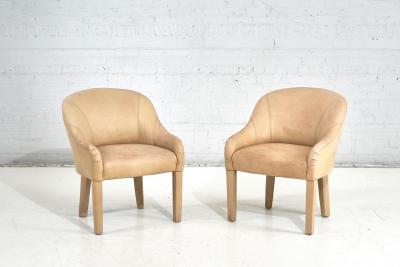 Sally Sirkin for Robert Scott Pair of Leather Arm Chairs 1970