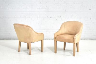Sally Sirkin for Robert Scott Pair of Leather Arm Chairs 1970