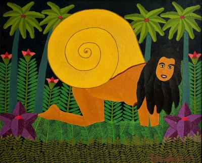 Salnave Philippe Auguste Snail Woman Jungle Fantasy Haitian Master like Henri Rousseau