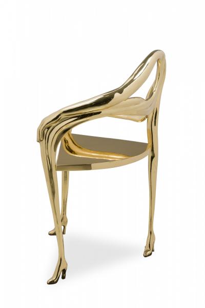 Salvador Dal Barcelona Design Salvador Dali Sculptural Solid Polished Brass Leda Armchair