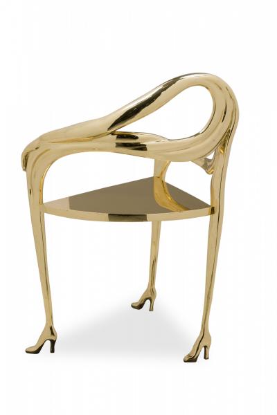 Salvador Dal Barcelona Design Salvador Dali Sculptural Solid Polished Brass Leda Armchair