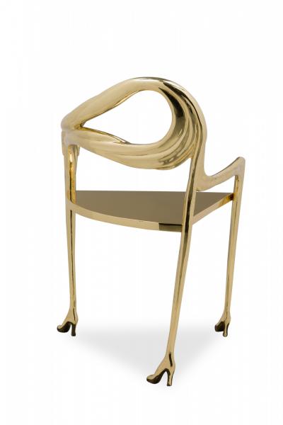 Salvador Dal Barcelona Design Salvador Dali Sculptural Solid Polished Brass Leda Armchair