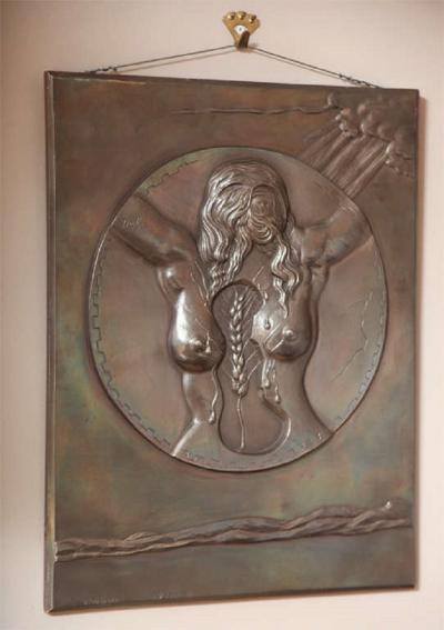 Salvador Dal DALI Bronze bas relief Fe condite 