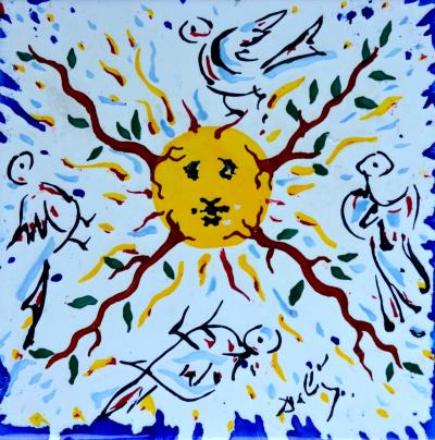 Salvador Dal La Suite Catalane Set of 6 Salvadore Dali Designed Tiles 1954