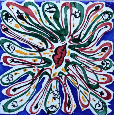 Salvador Dal La Suite Catalane Set of 6 Salvadore Dali Designed Tiles 1954