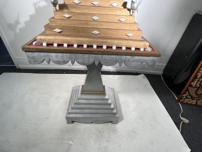 Salvador Dal SURREALIST FOLK ART ILLUMINATED WOOD SCULPTURE IN THE MANNER OF SALVADOR DALI