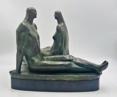 Salvador Soto Tovar Pareja Bronze Sculpture Signed Dated 1965 Mexican Art