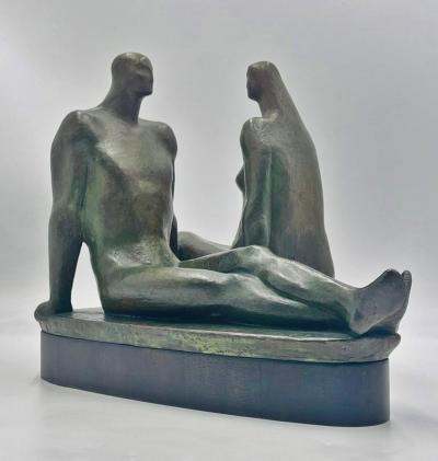 Salvador Soto Tovar Pareja Bronze Sculpture Signed Dated 1965 Mexican Art