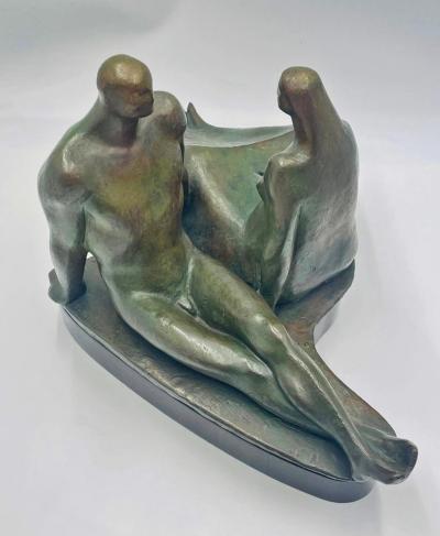 Salvador Soto Tovar Pareja Bronze Sculpture Signed Dated 1965 Mexican Art
