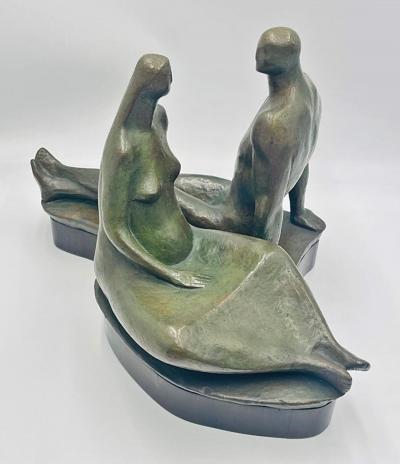 Salvador Soto Tovar Pareja Bronze Sculpture Signed Dated 1965 Mexican Art