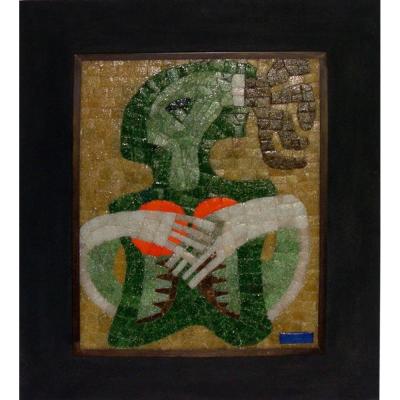 Salvador Teran Framed Glass Tile Mosaic by Salvador Teran