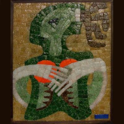 Salvador Teran Framed Glass Tile Mosaic by Salvador Teran