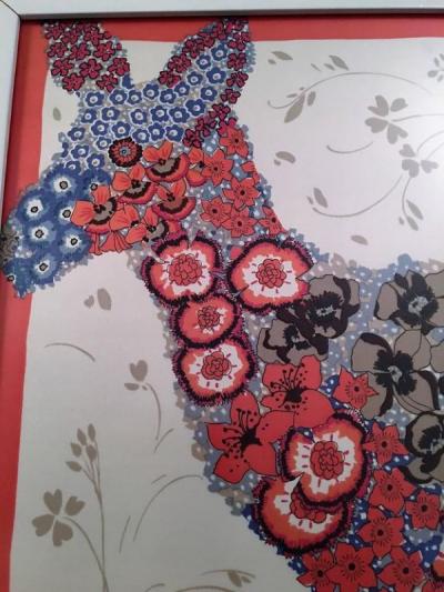 Salvatore Ferragamo SALVATORE FERRAGOMO SILK FLOWER FORM KANGAROO SCARF WALL DECOR