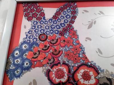 Salvatore Ferragamo SALVATORE FERRAGOMO SILK FLOWER FORM KANGAROO SCARF WALL DECOR