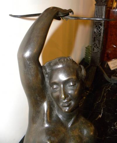 Salvatore Melani Bronze Art Deco Nude Sculpture by S Melani