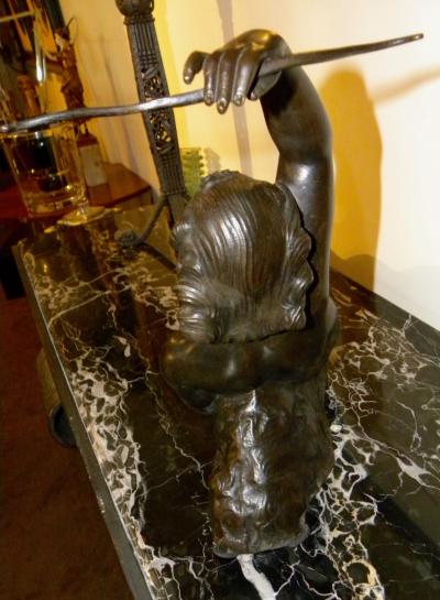 Salvatore Melani Bronze Art Deco Nude Sculpture by S Melani
