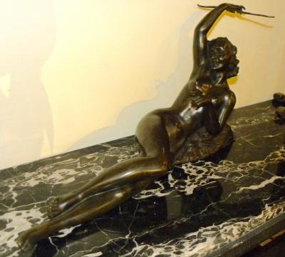 Salvatore Melani Bronze Art Deco Nude Sculpture by S Melani