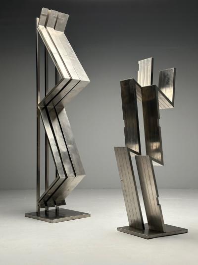 Salvatore Messina Italian Mid Century Modern Abstract Sculpture Steel 1970s