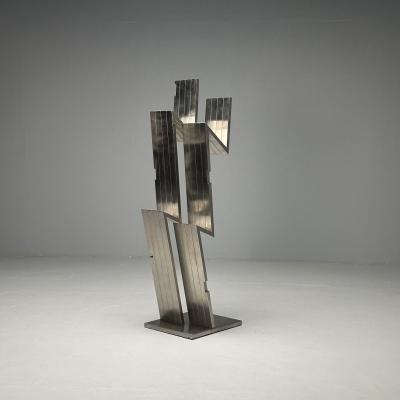 Salvatore Messina Italian Mid Century Modern Abstract Sculpture Steel 1970s