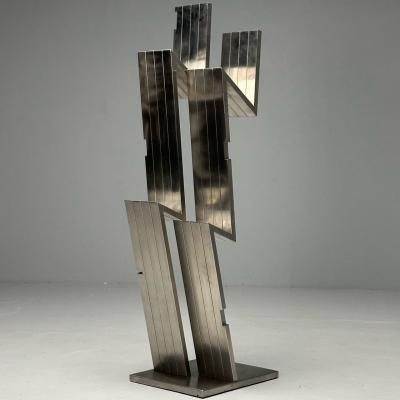 Salvatore Messina Italian Mid Century Modern Abstract Sculpture Steel 1970s