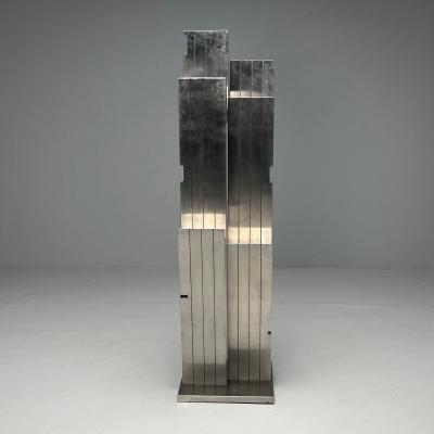 Salvatore Messina Italian Mid Century Modern Abstract Sculpture Steel 1970s