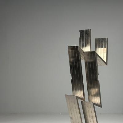 Salvatore Messina Italian Mid Century Modern Abstract Sculpture Steel 1970s