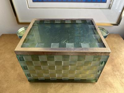 Salvatore Polizzi Gold Leafed Glass Decorative Box by Salvatore Polizzi