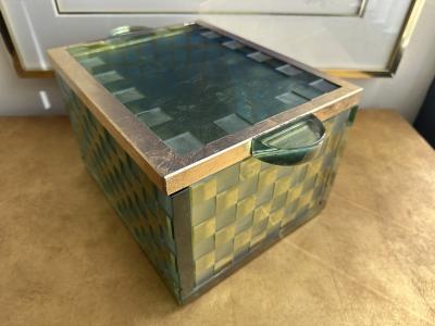 Salvatore Polizzi Gold Leafed Glass Decorative Box by Salvatore Polizzi
