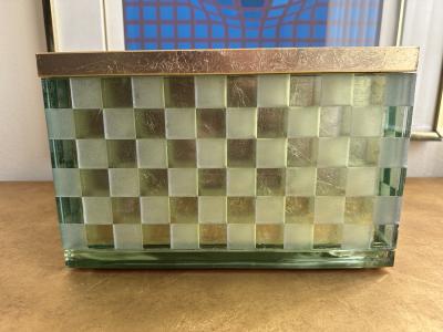 Salvatore Polizzi Gold Leafed Glass Decorative Box by Salvatore Polizzi