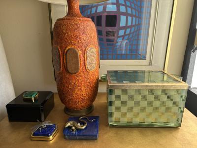 Salvatore Polizzi Gold Leafed Glass Decorative Box by Salvatore Polizzi