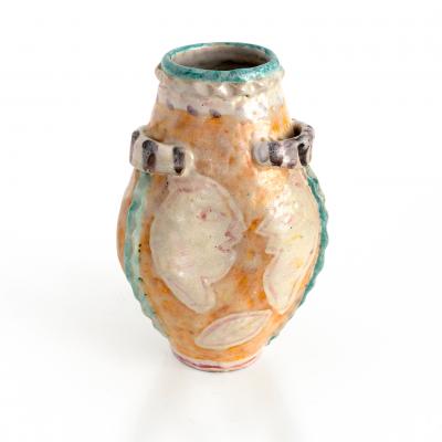 Salvatore Procida SALVATORE PROCIDA CERAMIC VASE WITH FACES FOR VIETRI ITALY MID CENTURY MODERN