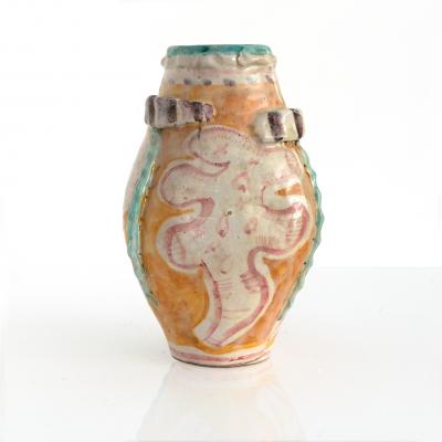Salvatore Procida SALVATORE PROCIDA CERAMIC VASE WITH FACES FOR VIETRI ITALY MID CENTURY MODERN