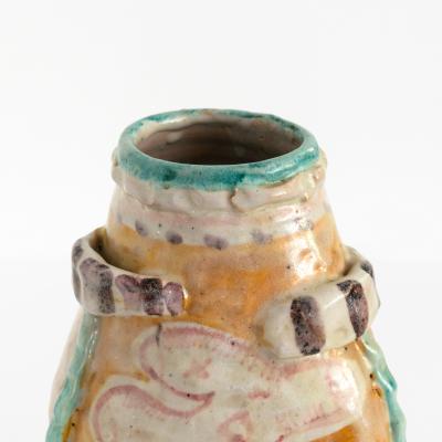 Salvatore Procida SALVATORE PROCIDA CERAMIC VASE WITH FACES FOR VIETRI ITALY MID CENTURY MODERN
