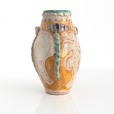 Salvatore Procida SALVATORE PROCIDA CERAMIC VASE WITH FACES FOR VIETRI ITALY MID CENTURY MODERN